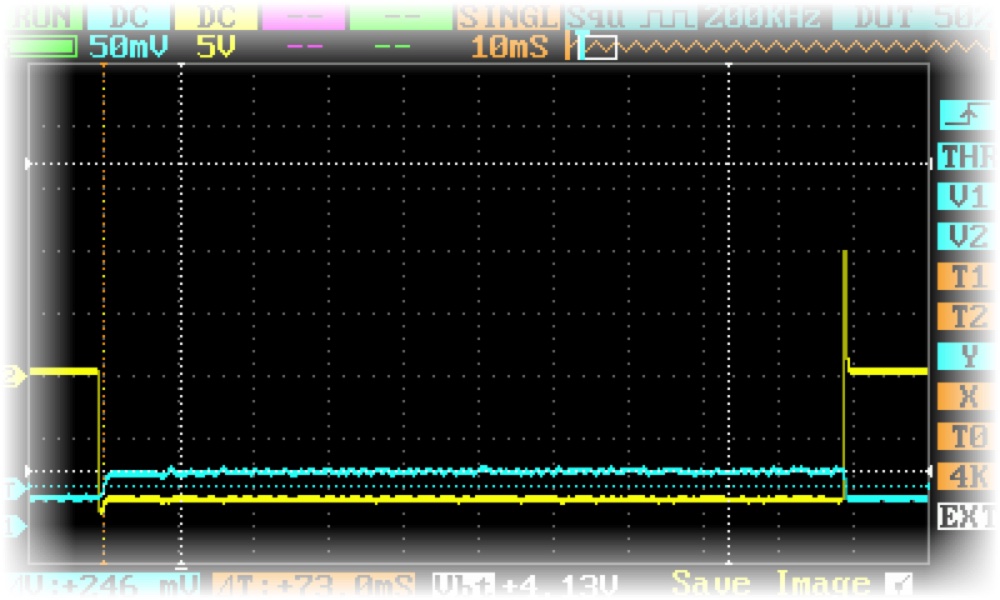Oscilloscope: valve open pulse