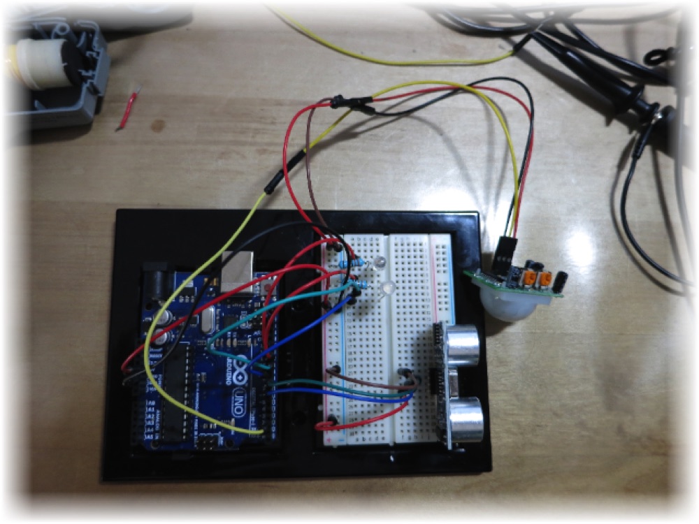Testing the PIR and ultrasonic sensors